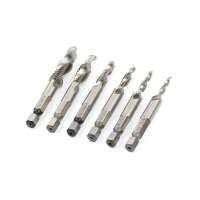 6Pcs Machine Use HSS Combination Drill and Taps Set for Metal Drilling Tapping Countersink